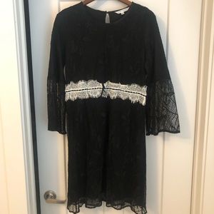 Black Lace bell sleeve dress